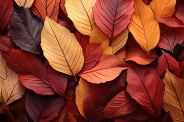 A lot of colorful leaves. Naturalistic tones. Generative AI