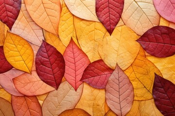 Naklejka na ściany i meble A lot of colorful leaves. Naturalistic tones. Generative AI
