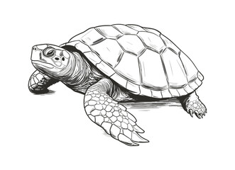 Hand drawn turtle vector illustration