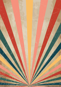Line in style of 70s.Classic Vintage Retro Rays Background.Abstract retro,Sunbeam,geometric pattern, Funky Hippie,Classic Vintage Retro Rays Background.
