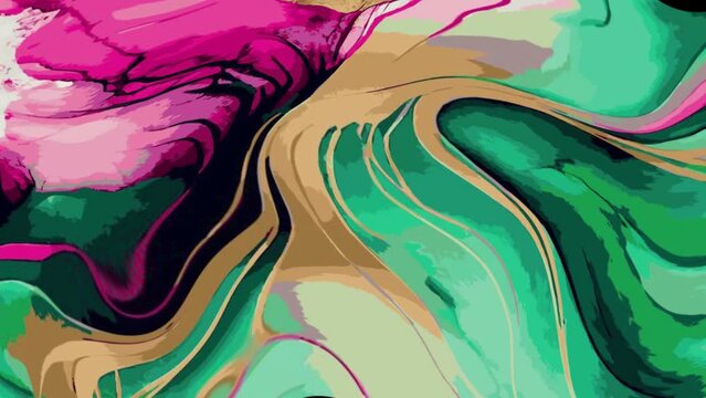 Multi Colored fluid ink movement background, marble texture background.