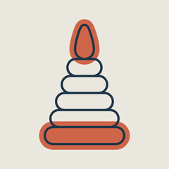 Pyramid toy vector isolated icon
