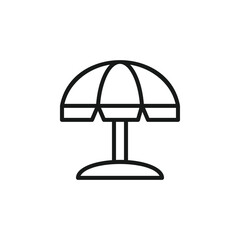 Beach umbrella icon vector illustration. Vector umbrella simple flat line style. Blank summer umbrella icon. Summer accessories symbol. Flat vector illustration