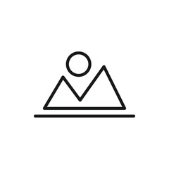 Landscape icon vector illustration. Vector travel simple flat line style. Black nature vector icon. Landscape vector symbol