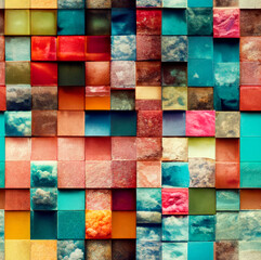 Seamless colorful cube ground pattern