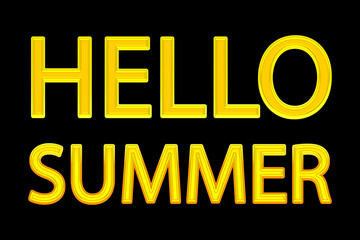 Naklejka na ściany i meble Hello summer time heading design for banner or poster. Summer event concept. 3d text effect. Vector illustration.