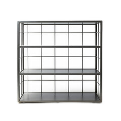 Metal Cage Wall Shelf isolated on transparent background. Generative AI