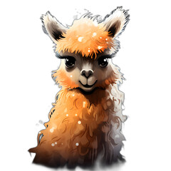 Obraz premium llama alpaca illustration transparent background