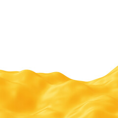 Obraz premium Golden and white soft liquid background with copy space in 3d rendering for posters concept