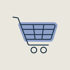 Shopping mall cart isolated vector icon