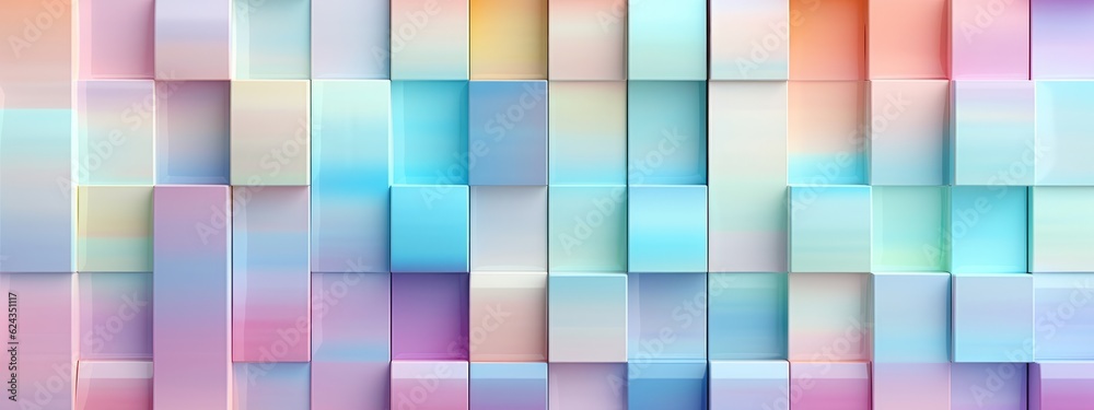 Poster abstract bright geometric pastel colors colored 3d gloss texture wall with squares and rectangles ba