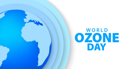 World ozone day concept background with world globe. Ozone day paper cut design. vector illustration