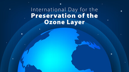 International day of preservation of the ozone layer, September 16th.World ozone day concept design illustration. Vector - obrazy, fototapety, plakaty