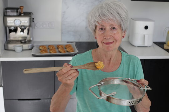 Senior Woman Trying Her Meal