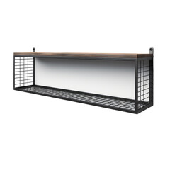 Metal Cage Wall Shelf isolated on transparent background. Generative AI