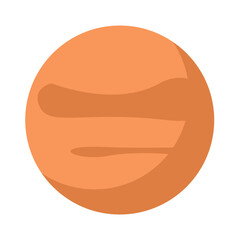 Venus planet brochure element design. Orange sphere in solar system. Vector illustration with empty copy space for text. Editable shapes for poster decoration. Creative and customizable frame