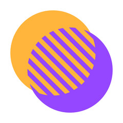 Circle shapes purple and orange brochure element design. Geometric details. Vector illustration with empty copy space for text. Editable shapes for poster decoration. Creative and customizable frame