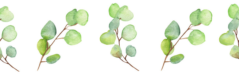 Greenery  floral design card.Forest branches green herbs greenery yellow leaf frame. wedding invitation poster invitation isolated on white background.