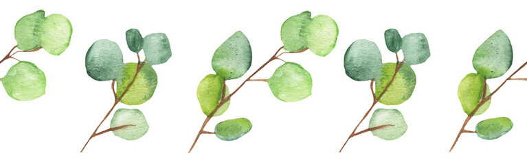 Greenery  floral design card.Forest branches green herbs greenery yellow leaf frame. wedding invitation poster invitation isolated on white background.