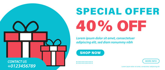 gift item sale offer background vector design