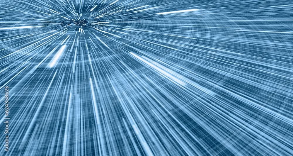Poster abstract flight in space hyper jump illustration