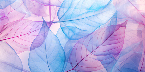 Seamless Pattern Of Colorful Transparent Leaves With A Dark Textured Design.