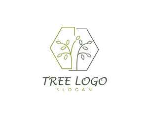 Line Tree Logo for  Community or Organization vector and editable