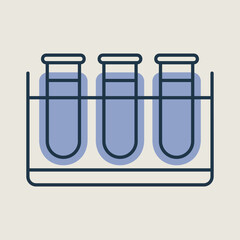 Test tubes vector icon. Medical sign