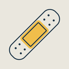 Adhesive plaster vector icon. Medical sign