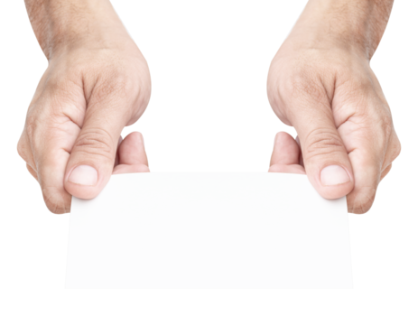 Hand hold white card 