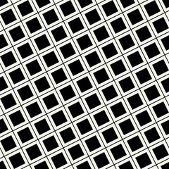 Vector seamless pattern. Geometric simple background. Monochrome tillable swatch. Rotated square grid.
