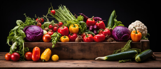 Harvesting the Bounty: Strong Hands Cradle Freshly Harvested Vegetables in a Rustic Wooden Box