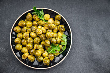 Brussels sprout canned food vegetable meal food snack on the table copy space food background rustic top view  