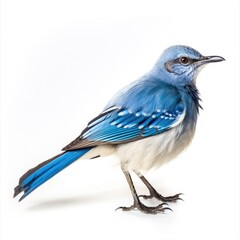 Blue mockingbird bird isolated on white. Generative AI