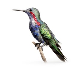 Broad-billed hummingbird bird isolated on white. Generative AI