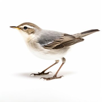 Arctic warbler bird isolated on white. Generative AI