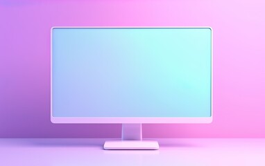 Computer monitor with blank screen. Copy space, add text, image or logo. Generative Ai