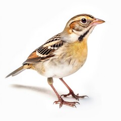 Grasshopper sparrow bird isolated on white. Generative AI
