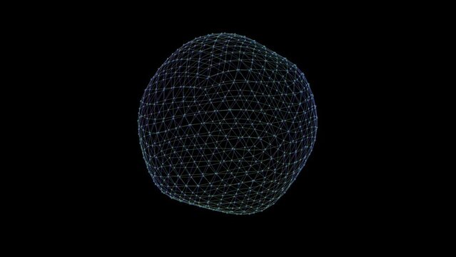 Color wire sphere intro able to loop seamless
