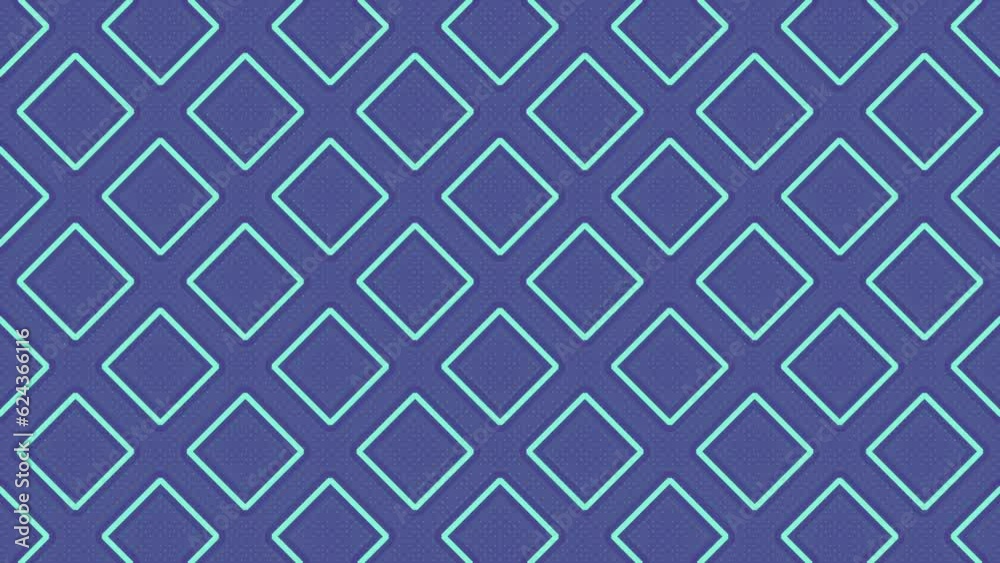 Aufkleber Moving geometric figures in neon color. 3d rendering loop animation 4K