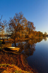 Typical autumn landscape in Trebonsko region in Southern Bohemia, Czech Republic