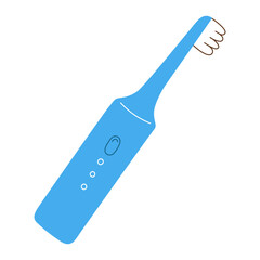 Electric toothbrush, tooth brush icon isolated on white background, flat doodle illustration, vector isolated on white background, 