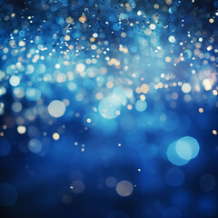 blue festive background blurred abstract circles light with bokeh effect, abstract