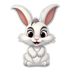 Obraz na płótnie Canvas rabbit cartoon, PNG transparent background