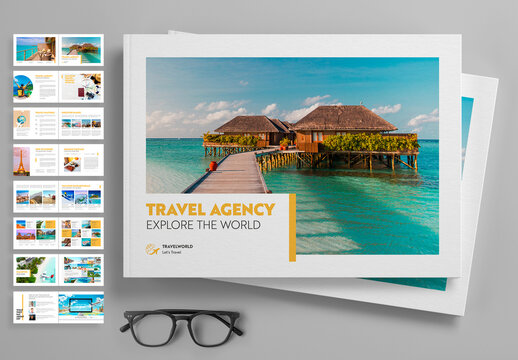 Agency Travel Catalog Layout with Yellow Accents