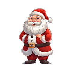 Obraz premium santa claus with gifts, PNG transparent background