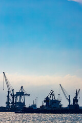Obraz premium Port and industrial zone in Taranto, Apulia, Italy