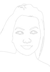 sketch of woman on white background