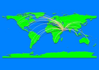Naklejka premium Vibrant Hadibu, Yemen map - Export concept map for Hadibu, Yemen on World map. Suitable for export concepts. File is suitable for digital editing and prints of all sizes.