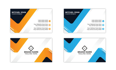 
Unique Card Modern Corporate and Creative Business Card Design Template Double-sided -Horizontal Name Card Simple and Clean Visiting  Card Vector illustration Colorful Business Card Professional 